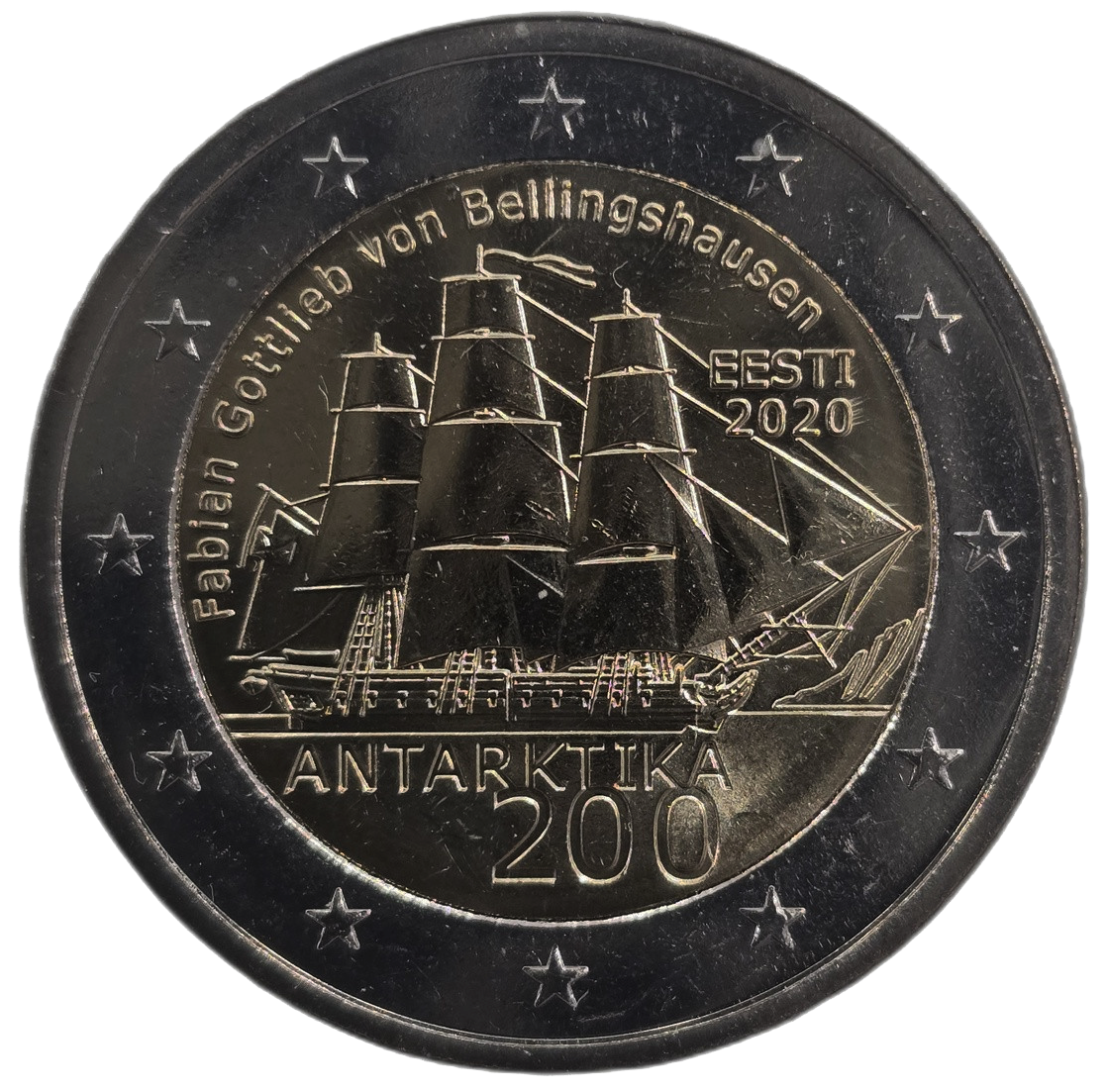 2 euros conmemorativa 200 aniversario del descubrimiento de la Antártida